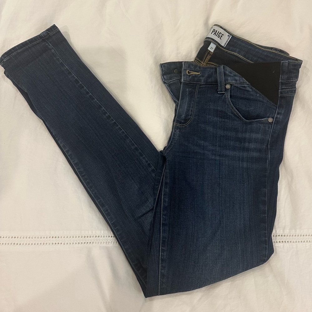 Paige Women's side panel Verdugo Skinny Maternity Jeans 27
